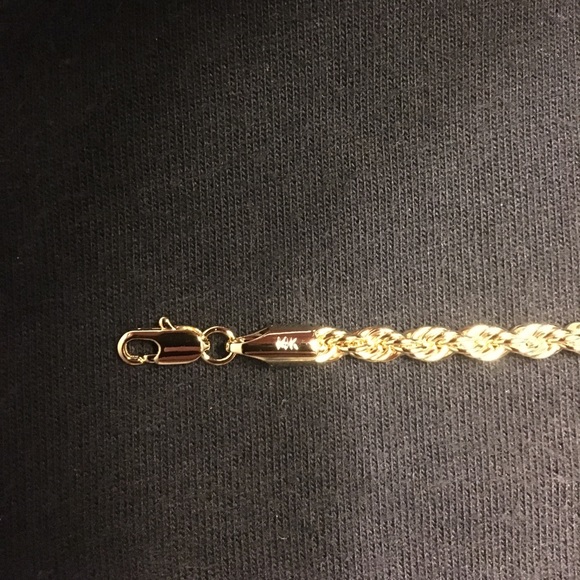 Gold chain 14k stamped rope chain 20in 4mm - Picture 4 of 4